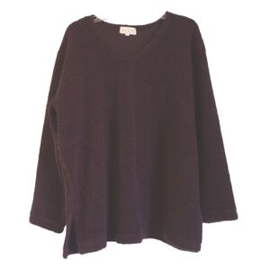 Basic Threads Santa Monica Womens Sweater Sz M Purple Pullover Cozy Oversized